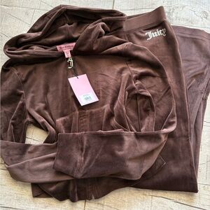 Juicy Couture Chocolate Velour Hoodie Set